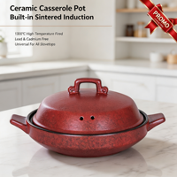 Casserole en céramique rétro durable antiadhésive avec couvercle en dôme, résistante à la chaleur, écologique, style japonais, compatible avec les cuisinières à induction et à gaz, pour ragoûts chauds