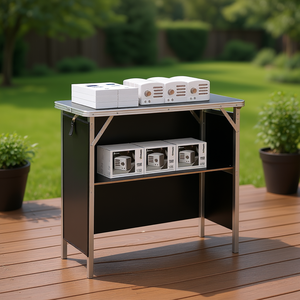 Mesa de Bar Plegable de Aluminio, Rectangular de 39.4 Pulgadas, Portátil para Exteriores, con Bolsa de Transporte Negra, Diseño Moderno y Minimalista - Product Image 2