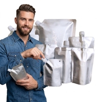 Pochettes souples transparentes personnalisables avec bec verseur pour liquides, recyclables, 4L 5L, pour boissons, traiteur, eau, sauces, condiments, lait, coca
