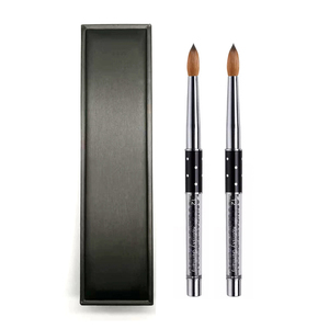 Pinceau à ongles en acrylique à manche noir, design classique, tailles personnalisables pour extension de poudre acrylique et nail art en salon - Product Image 4