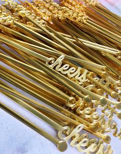 Agitateur à <span class=keywords><strong>cocktail</strong></span> en plastique, agitateur à boisson, couleur or, miroir, agitateur acrylique, prix d'usine - Product Image 3