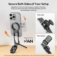Trípode de Aluminio para Teléfono ULANZI iPhone MA38, Soporte Portátil Mini de Doble Cara con Tornillo de 1/4'', Puerto Arca Uka, Plegable