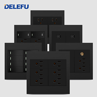 BAOBEN 120*120 Noir – Panneau d'alimentation DIY multi-prises USB + Type-C avec 3 prises et 2 ports USB-A – Prise murale standard américaine