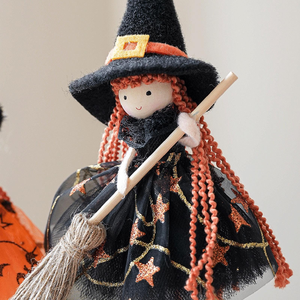 Decoraciones <span class=keywords><strong>de</strong></span> Muñecas <span class=keywords><strong>de</strong></span> Bruja <span class=keywords><strong>de</strong></span> Halloween, Muñeca Colgante <span class=keywords><strong>de</strong></span> Bruja con Escoba Voladora, Ángel, Campana, para Árbol <span class=keywords><strong>de</strong></span> Halloween - Product Image 5