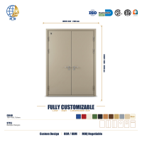 Porte coupe-feu double battant en acier beige pour hôpitaux, hôtels, écoles, couloirs - Design contemporain, vente en gros Chine