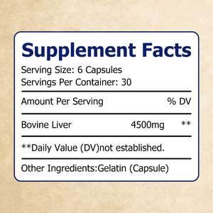 Private Label ODM Grass-Fed Beef <b>Liver</b> Capsules Dietary <b>Supplement</b> Promote <b>Liver</b> Kidney Healthy and Support Brain Function - Product Image 2