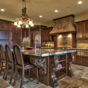 מטבח ארונות ריהוט מטבח שיקר דלת עיצוב מוכן להרכיב סט מלא עץ מלא יוקרה ארונות מטבח מודולרי - Product Image 1