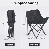 Chaise lune pliable avec 90 % d'économie d'espace, tissu haute densité et structure extérieure portable
