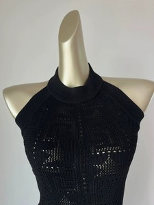 Robe de plage personnalisée en maille ajourée style halter pour femme, coupe ajustée, longueur midi, avec lettres <span class=keywords><strong>au</strong></span> crochet, tenue de <span class=keywords><strong>vacances</strong></span> tendance - Product Image 4