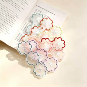 Marque-pages brodés floraux en organza 13,5 x 5 cm pour la lecture, cadeau, applique décorative pour vêtements - Product Image 4