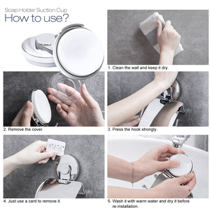 <span class=keywords><strong>Portarotolo</strong></span> per Carta Igienica <span class=keywords><strong>da</strong></span> Bagno Autoadesivo a Ventosa Incassato Cromato con Ganci a Ventosa - Product Image 6