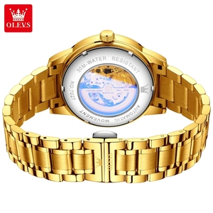 นาฬิกาข้อมือผู้ชาย OLEVS ระบบออโตเมติก ดีไซน์หรูหรา ตัวเรือนสแตนเลสแท้ ลายมังกรโปร่ง รุ่น 7027 สำหรับผู้ชาย จัดส่งแบบดรอปชิปปิ้ง - Product Image 6