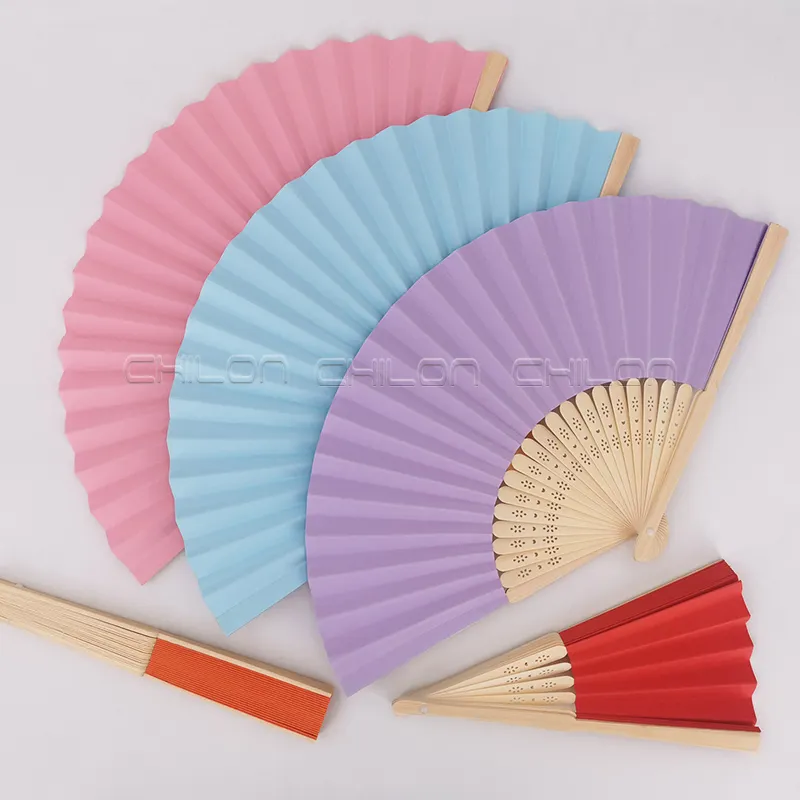 Wholesale Bamboo Custom Folding Hand Fan Wedding paper fan