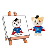 Animal en peluche personnalisé dessin animé héros chien jouet en tissu doux peluche écologique avec emballage EPR