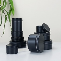 Pots en métal noir à bas prix de 5 ml, 15 ml, 30 ml, 50 ml, 60 ml, 100 ml, 150 ml, et pots en aluminium noir mat de 5 g, 15 g, 30 g, 50 g, 60 g, 80 g, 100 g, 150 g