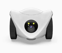 Wiederaufladbare Kabellose Haustierkamera, Bewegliche Indoor-Haustier-Roboterkamera mit Leckerli-Spender, Ferngesteuertes Interaktives Spielzeug für Hunde & Katzen