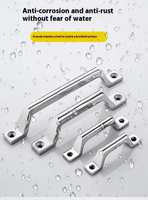 Poignées de fenêtre de porte en forme d'arc en acier inoxydable anti-corrosion durablement renforcées
