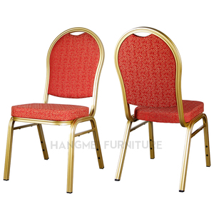 تأجير كرسي الزفاف الذهبي الألومنيوم الرائع للمطعم والولائم مع ظهر مستدير - Product Image 1