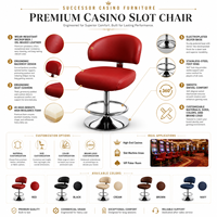 Chaises de poker pivotantes SUCCESSOR avec roulettes, tabourets de bar, chaises de casino, tabourets hauts de club, chaises pour tables de jeu de poker