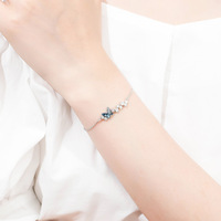 Bijoux fantaisie Bracelets papillon & Bracelets Bracelet papillon à breloque en cristal en argent sterling 925 OEM/ODM