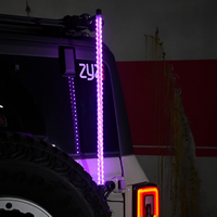 Lampe LED spirale ZYZ multicolore pour mât de drapeau, idéale pour les véhicules tout-terrain, SUV et 4x4
