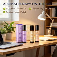 Minyak Esensial Aromaterapi Kustomisasi Label Pribadi 0.33oz Roll on Mint Oregano Tea Tree Lemon Grass Lavender