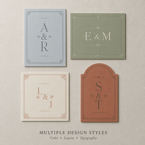 Set di Inviti Matrimoniali Personalizzati in Stile Moderno con Stampa Tipografica, Monogramma Elegante e Dettagli Coordinati con Biglietti di Benvenuto - Product Image 4