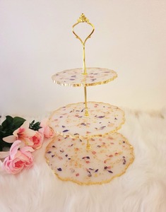 ถาดเสิร์ฟขนมทำจากเรซินเป็นมิตรต่อสิ่งแวดล้อมสำหรับงานปาร์ตี้ที่วางเค้กทำจากยางเรซินรูปร่างแบบปรับแต่งได้ทนทานสำหรับงาน World Expo - Product Image 3