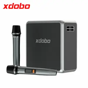 Xdobo 140W carré K chanson haut-parleur système audio portable extérieur avec deux microphones Home Cinéma Audio