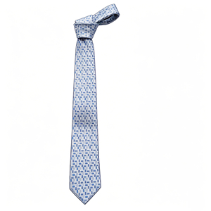 <span class=keywords><strong>Corbata</strong></span> de Seda 100% con Diseño Geométrico a Cuadros en <span class=keywords><strong>Azul</strong></span> Gris Claro, <span class=keywords><strong>Corbata</strong></span> Jacquard Formal para Negocios, Oficina, Bodas, Logotipo Personalizado Disponible - Product Image 4