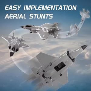 FX9635 <span class=keywords><strong>F35</strong></span> <span class=keywords><strong>RC</strong></span> Fighter Plane 2,4G 4CH Control remoto Jet Avión Motor sin escobillas Flying Glider Modelo Juguetes para adultos Niños Regalo - Product Image 4