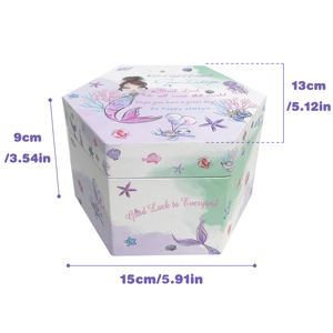 Caja Musical de Papel Hexagonal Hecha a Mano con Manivela Yiyu, para Guardar Joyas, con Logotipo y Sonido de los Años 30, en Oferta - Product Image 3