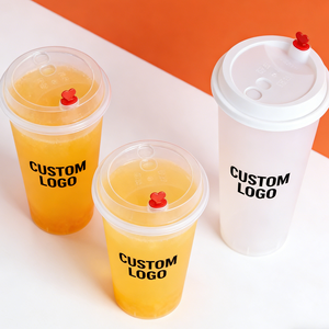 Gobelets en plastique PP givré personnalisés, design sur mesure pour jus, 12 oz, 16 oz, gobelets jetables avec logo - Product Image 1