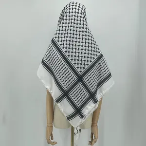Écharpe arabe saoudienne yéménite hommes Kuffiyeh Hijab, écharpe Keffieh palestinienne en coton Shemagh,Filistin châle foulard Palestine Keffiyeh