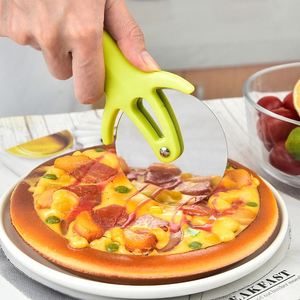 Couteau à pizza semi-circulaire pliable en acier inoxydable, grand couteau à trancher multifonctionnel, outils de pâtisserie - Product Image 2
