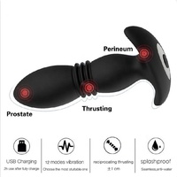 Vibromasseur anal à 12 fréquences pour hommes et femmes Bouchon anal en silicone pour massage de la prostate