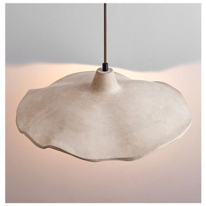 Wabi Sabi Style Pendant Lamp Cream Color Round Led <b>Light</b> Source E26 Single Head Home Decor Lighting - Product Image 4