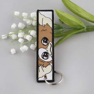 アドベンチャー・タイムズ織りラベルキーホルダー漫画生地キーチェーンスクービードアニメーションアクセサリー - Product Image 4