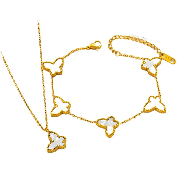 Dr. Jewelry Bracelet classique en acier inoxydable plaqué or 18 carats avec breloque papillon délicat pour bijoux de la Saint-Valentin