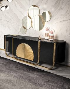 Mueble <span class=keywords><strong>de</strong></span> buffet <span class=keywords><strong>de</strong></span> aparador <span class=keywords><strong>de</strong></span> madera negro moderno con patas <span class=keywords><strong>de</strong></span> acero inoxidable para comedor, hogar, muebles <span class=keywords><strong>de</strong></span> Hotel para entrada, sala <span class=keywords><strong>de</strong></span> estar - Product Image 2