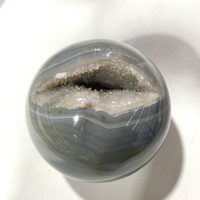Boule de cristal d'agate banderée, boule de druse polissée à la main, cadeau pour amoureux, gamme améthyste Agate géode