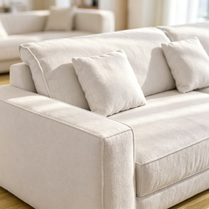 Modern Fabric 3-Seater Sofa With Cushion Back And Square Arms Living Room Furniture - Product Image 5