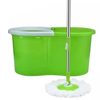 Meilleure vente 360 vadrouille en microfibre magique et seau à double entraînement avec poteau télescopique en acier et forme de tête ronde