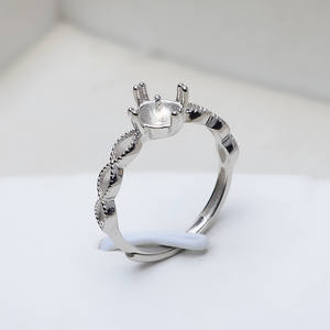 Anneau en argent S925 fait à la main, style européen-américain, cache-cernes, accessoires en perles DIY, support vide pour perles de 6 mm, outils et équipements de bijouterie - Product Image 2