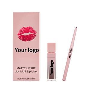 Wholesale 2 in 1 Set Vegan Lip Liner Lip Gloss Lip Stick Mineral Ingredients Matte Makeup Lipgloss <b>Lipstick</b> Lipliner Set - Product Image 1