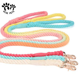 Correa para mascotas redonda reflectante de nailon trenzado duradero con mango suave para mascotas, cuerda para deportes al aire libre, correa para perros con logotipo de goma - Product Image 6