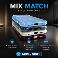 Panel Belakang yang Dapat Disesuaikan untuk Casing Ponsel Anti-Sidik Jari Magnetik TPU+PC Tahan Guncangan untuk IPhone17 &18 Pro/Pro Max