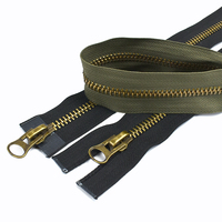 Meetee — fermeture éclair Bronze, 10 pièces, accessoires de couture, Double ouverture, vert armée, fermeture éclair de poche, courte, 8 #15-120CM