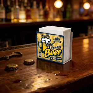 Porte-serviettes en métal durable au design populaire, pour bar, cuisine, café, table, motif personnalisé, carré, porte-serviettes en papier pour cocktails - Product Image 2