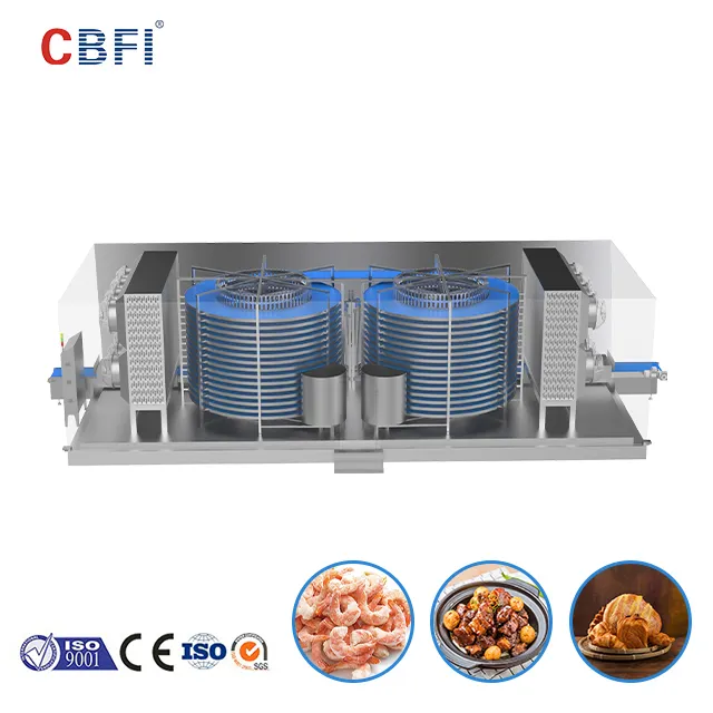 Freezer Spiral ganda untuk iqf vannamei shrimp pd